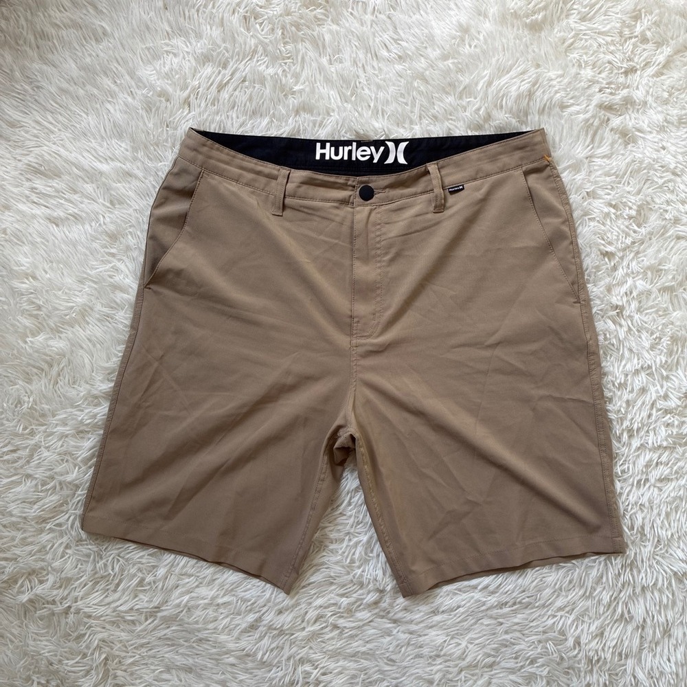 Hurley Mens Hybrid Shorts Size 36 Khaki Tan Dri-FIT Walk Water Surf Versatile